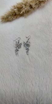 Yeni Moda Küpe Melek Kanadı Dans Peri Kız Tasarım Sallantılı Küpe - 2