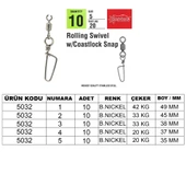 Captain 5032 Coastlock Klips 10lu Paket Black Nikel  2 - 1