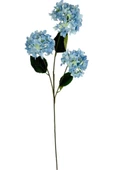 Nettenevime Yapay Çiçek Ortanca 3 Toplu Mavi Tek Dal Tomurcuklu 75*25cm Kumaş Çiçek Uzun Dal thumbnail 2