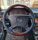 Mercedes E200 Ahşap Nokta Kaplama Deri Direksiyon Kılıfı AÇIKLAMAYI OKUYUNUZ thumbnail 1