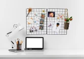 Aparatlı Tel Duvar Panosu - Fotoğraf, Not ve Aksesuar Askısı - Çok Amaçlı Dekoratif Düzenleyici Pano - 4