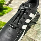 SRTfootcare 2 in 1 Akıllı Kilitli Elastik Outdoor Ayakkabı Bağcığı 100cm 1 Çift Siyah thumbnail 3