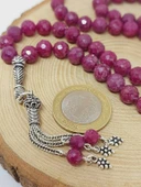 Yakut Taşı Faset Kesim 99luk Tesbih 8mm 925 Ayar Gümüş Malzeme - 4