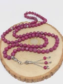 Yakut Taşı Faset Kesim 99luk Tesbih 8mm 925 Ayar Gümüş Malzeme - 9