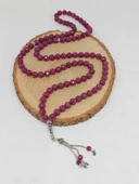 Yakut Taşı Faset Kesim 99luk Tesbih 8mm 925 Ayar Gümüş Malzeme - 5