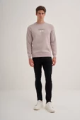 Cazador 24KCEEO05224 Gri Erkek Bisiklet Yaka Önü Yazı Logolu  Sweat Tshirt - 1