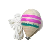 1 Adet Ahşap Nostaljik Çocuk Oyuncağı Topaç Kaliteli Çatlamaz Ahşap Topaç İp Hediyeli - 1