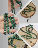 Anyolit (Rubizoit - Rubyzoisit) Taşı 99luk Tesbih 8mm (3905) thumbnail 1