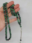 Anyolit (Rubizoit - Rubyzoisit) Taşı 99luk Tesbih 8mm (3905) thumbnail 5