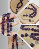 Ametist Taşı Koyu Renk 33lük Tesbih 10mm (18600) thumbnail 1