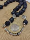 Lav Taşı Siyah Renkli 33lük Tesbih 10mm (9028) thumbnail 3