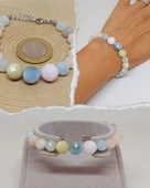 Parlayan Yıldızlar Serisi Morganit Taşı Tasarım Bileklik thumbnail 1