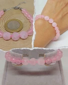 Parlayan Yıldızlar Serisi Pembe Kuvars Taşı Tasarım Bileklik thumbnail 1