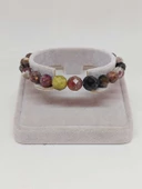 Parlayan Yıldızlar Serisi Turmalin Taşı Karışık Renkler Tasarım Bileklik thumbnail 4