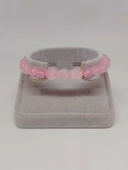 Parlayan Yıldızlar Serisi Pembe Kuvars Taşı Tasarım Bileklik thumbnail 4