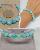 Parlayan Yıldızlar Serisi Amazonit Taşı Tasarım Bileklik thumbnail 1
