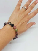 Parlayan Yıldızlar Serisi Turmalin Taşı Karışık Renkler Tasarım Bileklik thumbnail 2