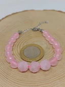 Parlayan Yıldızlar Serisi Pembe Kuvars Taşı Tasarım Bileklik thumbnail 3