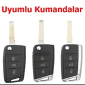 Polo 6 Golf 7 Seat Skoda Octavia A7 MQB Silikon Anahtar Kumanda Kılıfı Oto Anahtarlık Gri thumbnail 5