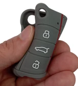Polo 6 Golf 7 Seat Skoda Octavia A7 MQB Silikon Anahtar Kumanda Kılıfı Oto Anahtarlık Gri thumbnail 4