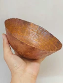 Dekoratif Otantik El Yapımı Bakır Kase Büyük Boy thumbnail 2