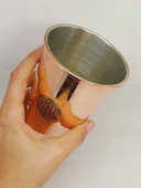 Otantik El Yapımı Yaşam Çiçeği Desenli Bakır Bardak (55540) - 6