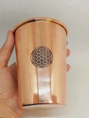 Otantik El Yapımı Yaşam Çiçeği Desenli Bakır Bardak (55540) - 8