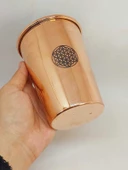 Otantik El Yapımı Yaşam Çiçeği Desenli Bakır Bardak (55540) - 3