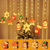 3 METRE GÜN IŞIĞI SALKIM LED IŞIK NOEL BABA ÇAM AĞACI KAR TANESİ ÇORAP YILDIZ KARDAN ADAM FİRGÜRLÜ thumbnail 4