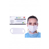 Beyaz Tam Ultrosonik Burun Telli  Cerrahi Maske 50 Li Paket - 1