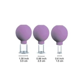 Silikon Vakumlu Cam Yüz Masaj Kupası 3'lü Set Koyu Mor Renk thumbnail 2