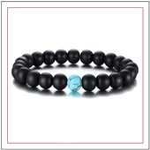 Turkuaz - Oniks Doğal Taş Erkek Bileklik - 2