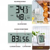 Thermopro Tp60s Wifi İç-Dış Mekan Dijital Isı Ve Nem Ölçer - 4