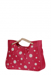 Zigga 05085 Puantiyeli Pembe Büyük Boy Kadın İpli Plaj Çantası - 2