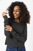 All Booked For Christmas Füme Ekstra Uzunkol Sweatshirt - 5