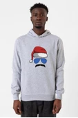 Mustache Christmas Hero Grimelanj Erkek Kapşonlu 3ip Sweatshirt thumbnail 1