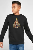 Book Lovers Christmas Siyah Çocuk 2ip Sweatshirt - 1