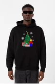 Lego Man Christmas Siyah Erkek 3ip Kapşonlu Sweatshirt - 1