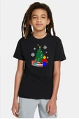 Lego Man Christmas Siyah Çocuk Tshirt - 2