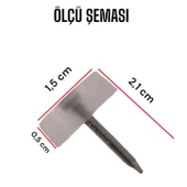 50 Adet Çivili Poligrit Mobilya Masa Sandalye Zemin Koruyucu Şeffaf Silikon Pabuç Poligirit - 3