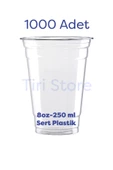Tiri Store Sert Plastik Bardak 8 oz 250 ml 50 li 20 Paket toplam 1000 adet - 1