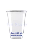Tiri Store Sert Plastik Bardak 8 oz 250 ml 50 adet - 1