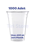 Tiri Store Sert Plastik Bardak 14 oz 400 ml 50 li 20 Paket Toplam 1000 adet - 1