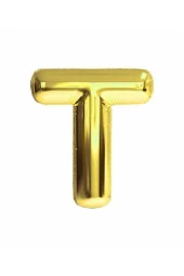 Nedi Folyo Balon 100 Cm Harf Şişirilmemiş Altın (T Harfi) - 1