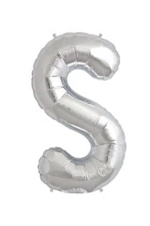 Nedi Folyo Balon 100 Cm Harf Şişirilmemiş Gümüş (S Harfi) - 1