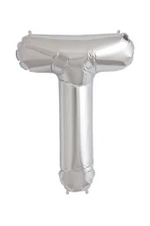 Nedi Folyo Balon 100 Cm Harf Şişirilmemiş Gümüş (T Harfi) - 1