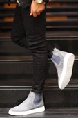 Shoetyle - Gri Hakiki Deri Süet Erkek Chelsea Bot   250-041 thumbnail 1
