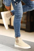 Shoetyle - Bej Hakiki Deri Süet Erkek Chelsea Bot   250-041 thumbnail 1