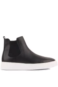 Shoetyle - Siyah Hakiki Deri Erkek Chelsea Bot - Beyaz Taban -  250-041 - 5