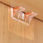 Dolap İçi Raflar İçin 4'lü Plastik Güçlü Yapışkanlı Raf Destek Aparatı thumbnail 3